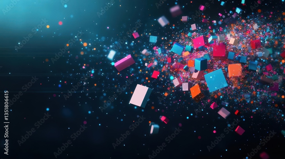 Poster An explosion of colors and shapes creating a vibrant and playful scene filled with confectionary delights and joy