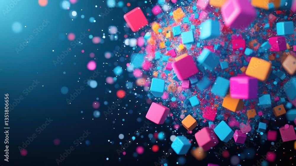 Poster A colorful explosion of confectional shapes creating a festive atmosphere with bright hues and delightful patterns