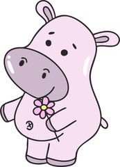 Hippo, hand drawn