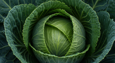 Fototapeta premium Closeup of Head of Cabbage