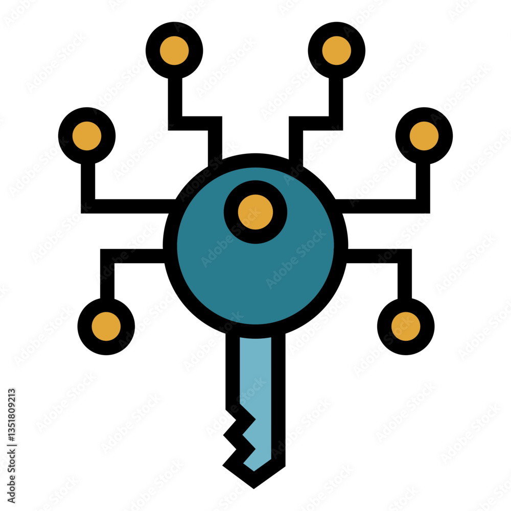 Aufkleber digital key vector icon