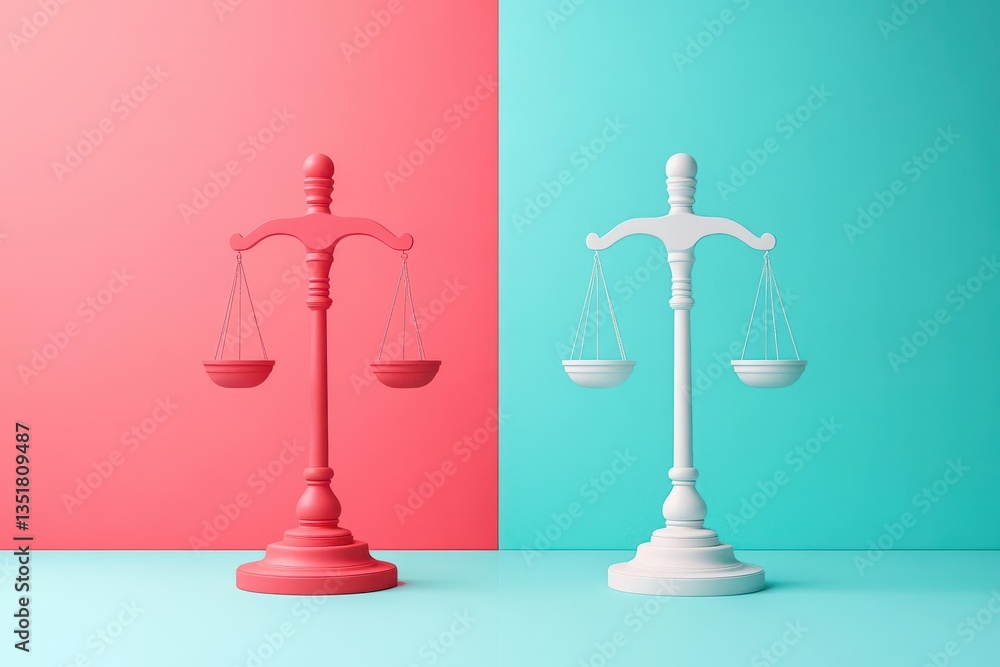 Poster Scale on scale design representing balance and measurement in a conceptual visual for analytical interpretations