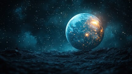 Cosmic Earthrise: A Celestial View of Our Connected World