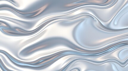 Fototapeta premium Smooth metallic silver abstract texture with flowing, silky curves. Elegant futuristic background for luxury, tech, and design projects.