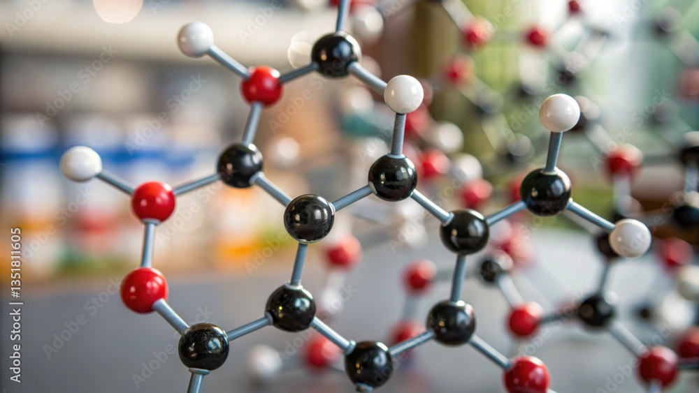 Poster molecular structure showcasing nadh and atp in scientific setting with intricate connections and vib