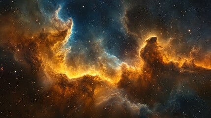Obraz premium A beautiful stellar nebula with glowing colors in space