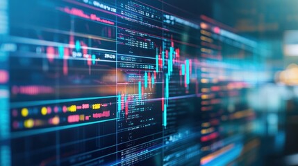Computer screen with financial chart displayed for in-depth analysis of data trends in a professional office setting