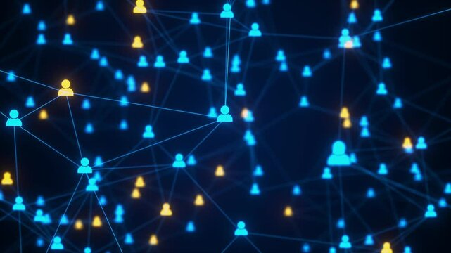 Plexus Line Connections. Seamless loop. Digital Technology. Artificial intelligence network or users accounts. Concept: Social network, AI, sociogram, social connections and communication, hi-tech