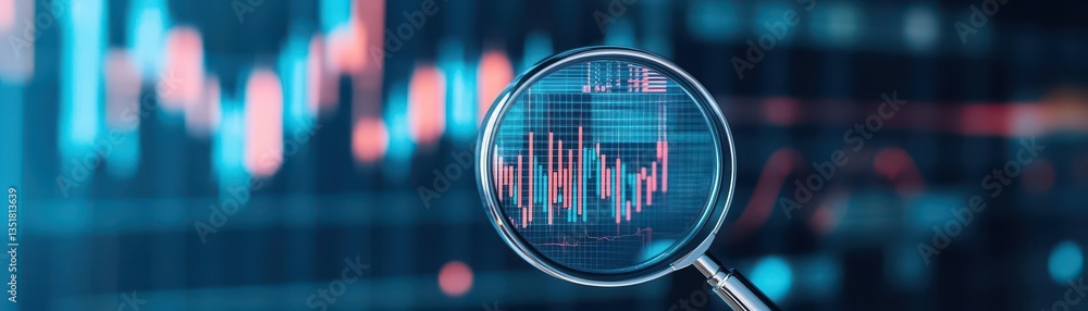 Poster Magnet with chart in background representing attraction of financial trends and data analysis for business growth
