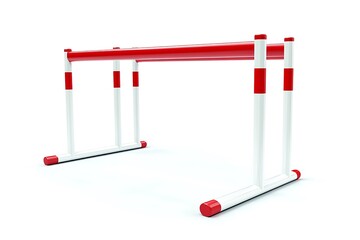 3D Athletic Hurdles Design – Professional Track and Field Hurdles Isolated on White