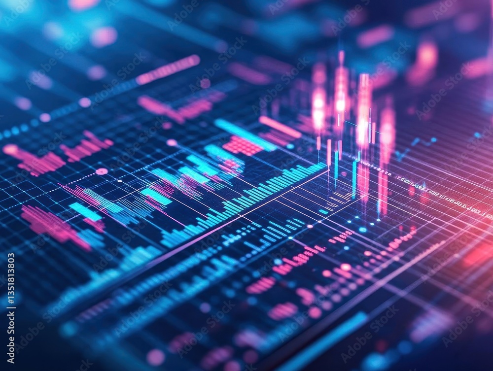 Aufkleber digital stock chart representing financial trends and economic growth for informed investment decisi
