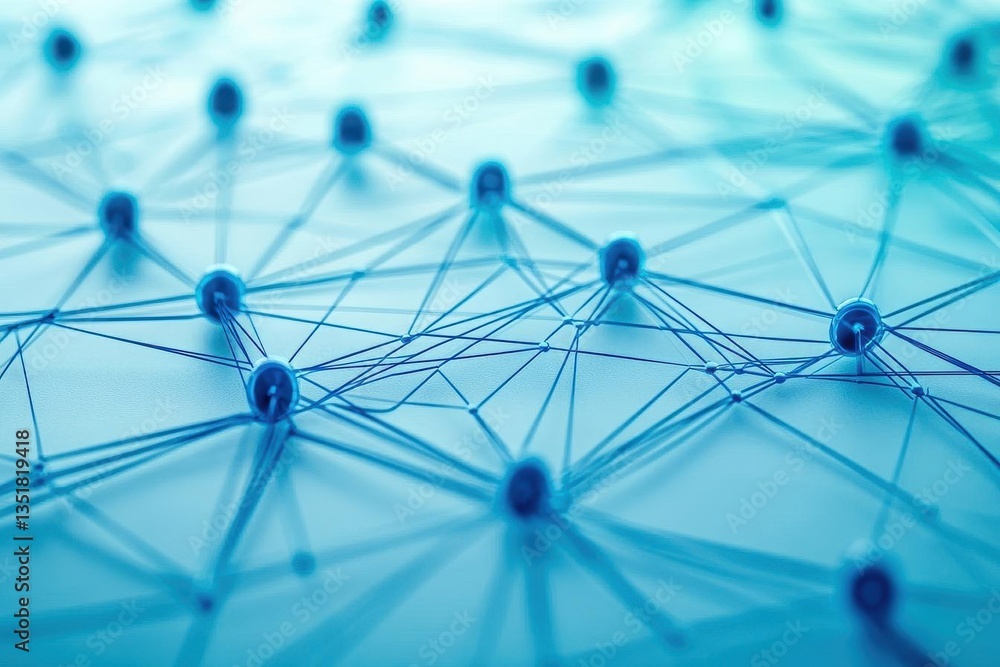 Poster Intricate network of pins representing connections in a business environment for modern technology and communication
