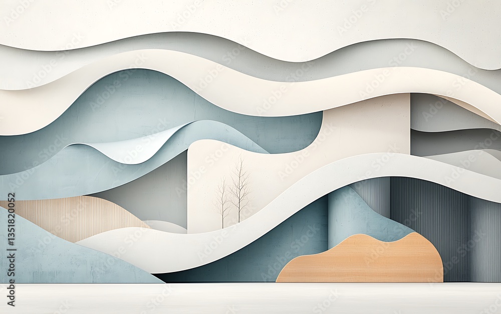 Aufkleber Abstract architectural design with layered forms