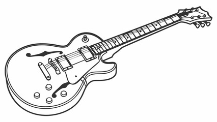 Obraz premium Electric guitar logo isolated on white background. music products logo