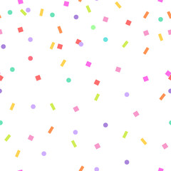 Birthday seamless background with multicolor confetti