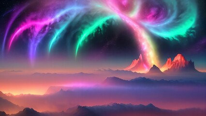 sunset in the mountains