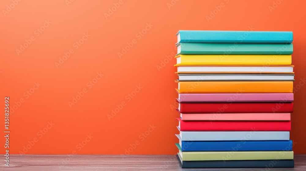 Poster Another stack of books representing annual reports, emphasizing business insights and financial analysis