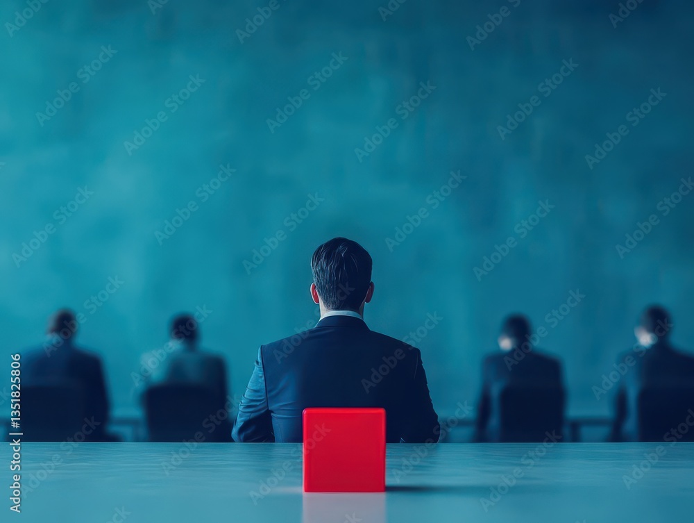 Aufkleber a confident man sitting in front of a group of people delivering a presentation in a business settin