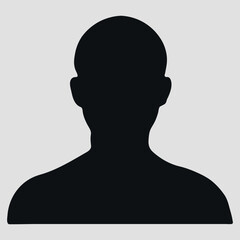 Black silhouette outlines of male and female head profiles for abstract avatar illustrations