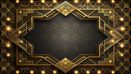 Luxury Golden Border with Diamond Patterns 