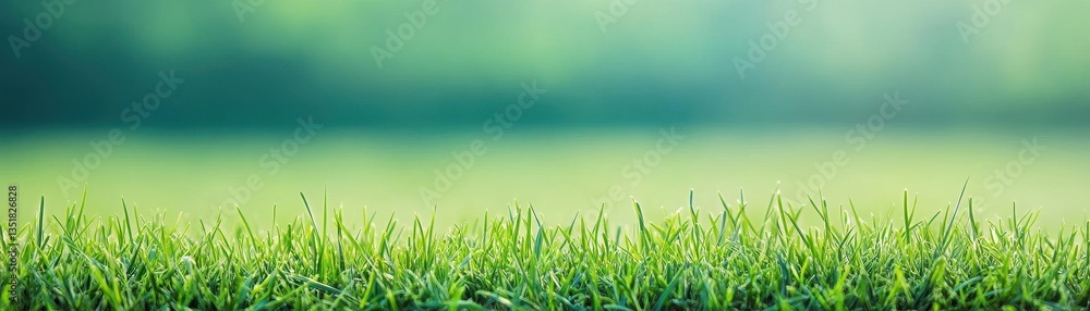Poster lush green grass in the foreground creating a natural and serene setting ideal for outdoor activitie