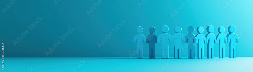 Poster A group of people standing in a line demonstrating organization and structure in a public or social setting