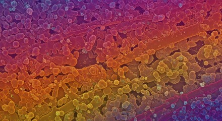 Colorful microscopic view of cellular structures in detl 