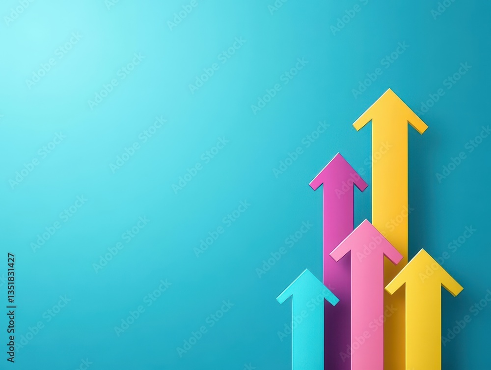 Poster Colorful arrow displaying dynamic movement and direction in a creative and engaging visual representation of ideas