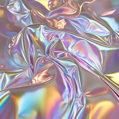Obraz premium Iridescent fabric, shimmering, folded, pastel colors.
