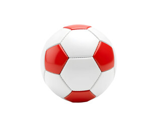 Obraz premium Red and White Soccer Ball Isolated on Transparent Background