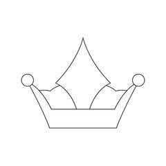 The crown is a symbol of monarchical power silhouetted on a white background