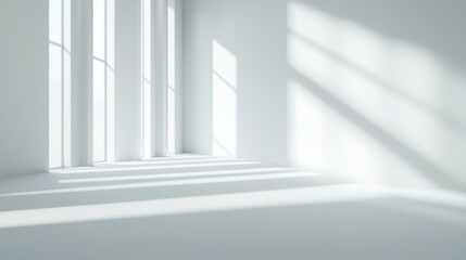 Obraz premium Modern interior with natural light and shadows.