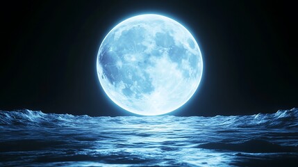 Full moon with blue glowing light pictures