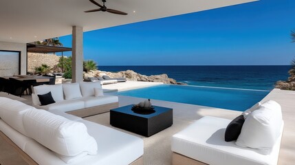 Fototapeta premium Coastal Modern Outdoor Living Space
