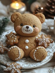 Adorable Gingerbread Teddy Bear Christmas Treat