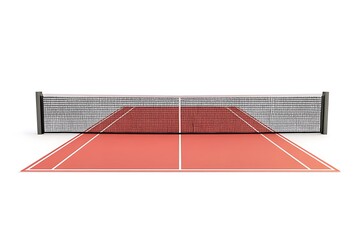 3D Tennis Court with Net – Realistic Sports Arena Isolated on White