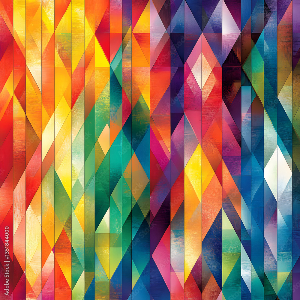Poster vibrant abstract geometric pattern in various colors