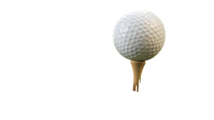 a golf ball on a tee in the grass isolated on white background PNG