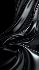 Fototapeta premium Smooth black fabric creating elegant waves.