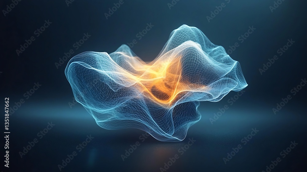 Poster abstract shape of glowing lines