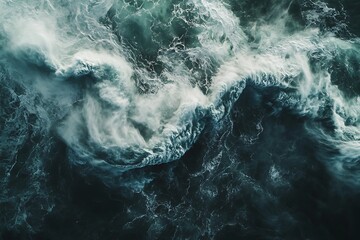 An aerial perspective a powerful hurricane churning over the ocean, a dynamic display weather phenomena