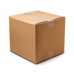 A simple cardboard box, an isolate on a pure white background 
