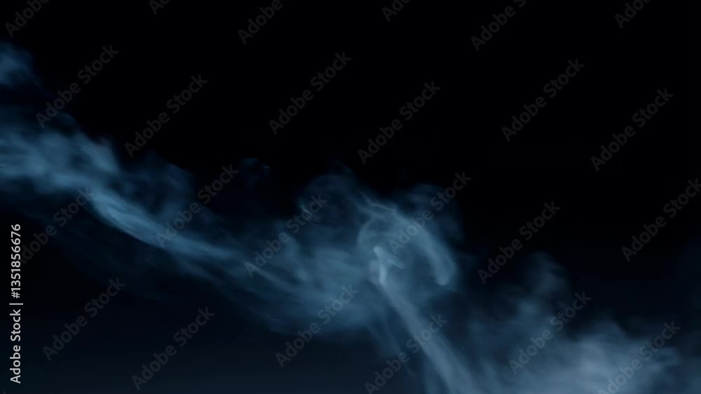Poster ethereal smoke flows gracefully against a black backdrop, creating captivating patterns and shapes i