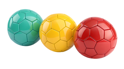 set of soccer balls isolated on white background PNG