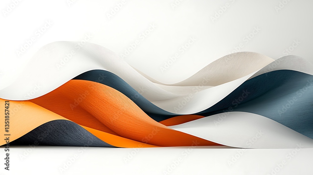 Poster abstract wavy layers of color