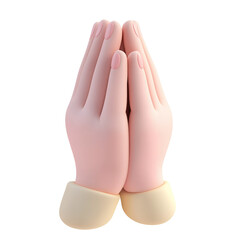 3D hands folded in prayer gesture