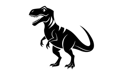 Fototapeta premium Tyrannosaurus silhouette, T-rex head vector illustration