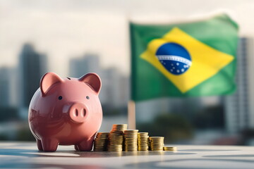 Piggy Bank Savings Coins Brazil Economic Growth Investment Future