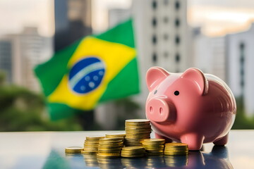 Financial Savings Growth Piggy Bank Coin Investment Brazil Economy