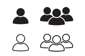 People group icon set. team people. user profile symbol vector icon set illustration isolated on white background.